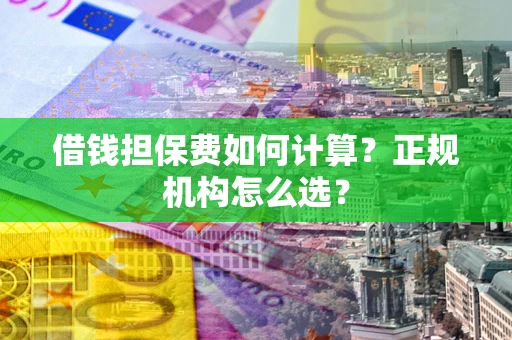 济南借钱担保费如何计算？正规机构怎么选？