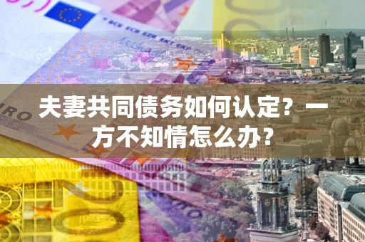 济南夫妻共同债务如何认定？一方不知情怎么办？