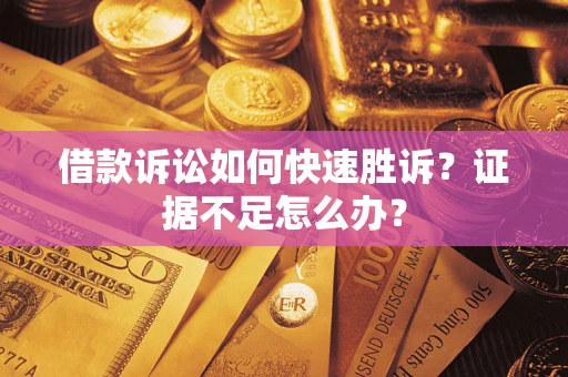 济南借款诉讼如何快速胜诉？证据不足怎么办？